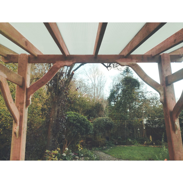 a wooden pergola