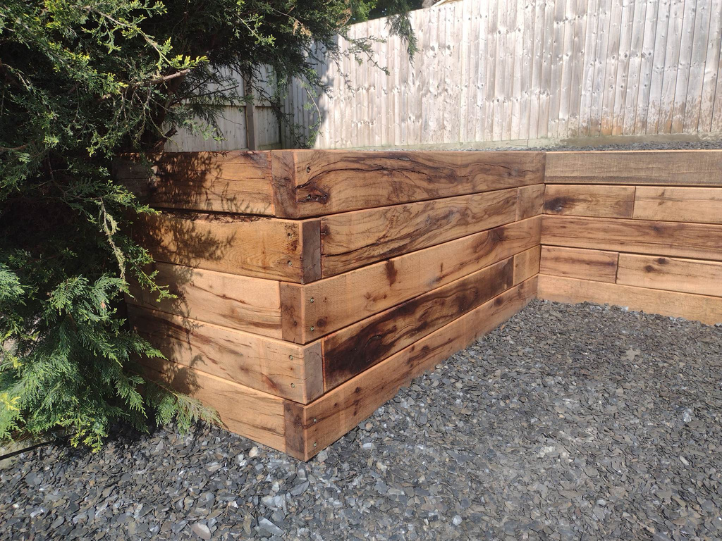 wooden sleeper raised beds