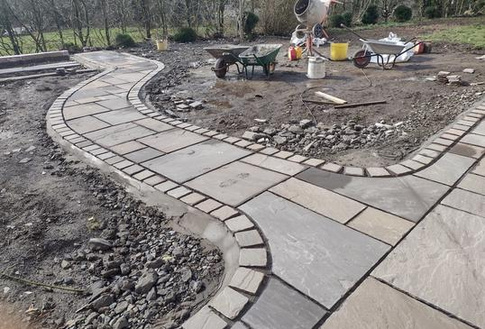  a curved path being constructed